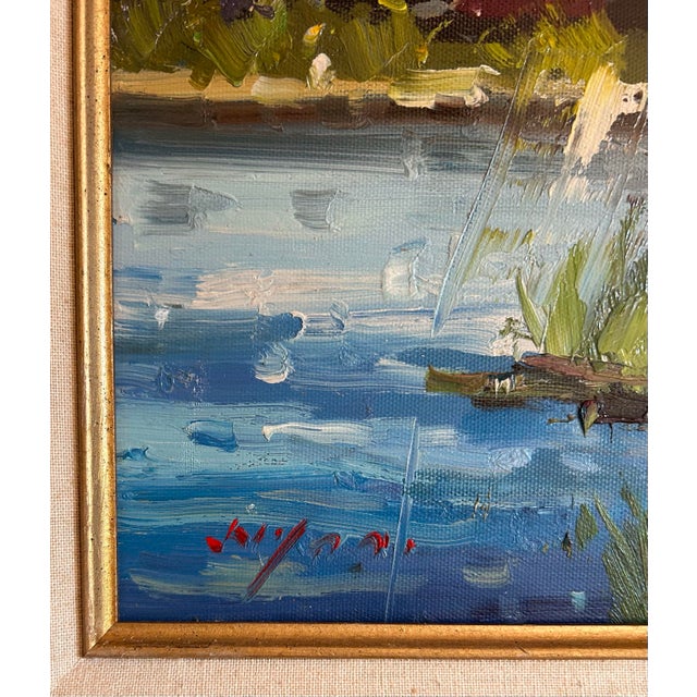 1970s Vintage Impressionist Autumn Landscape Oil Painting on Canvas Framed For Sale - Image 5 of 7