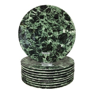 Villeroy & Boch Green Marble Chargers Set of 10 For Sale