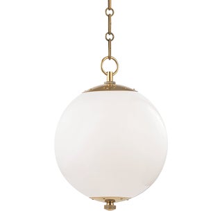 Mark D. Sikes 1 Light Sphere No. 1 Pendant, Small, Aged Brass For Sale