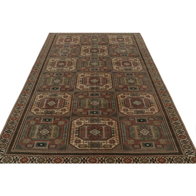 Traditional 1960s Vintage Oushak Rug With Tribal Geometric Pattern For Sale - Image 3 of 7