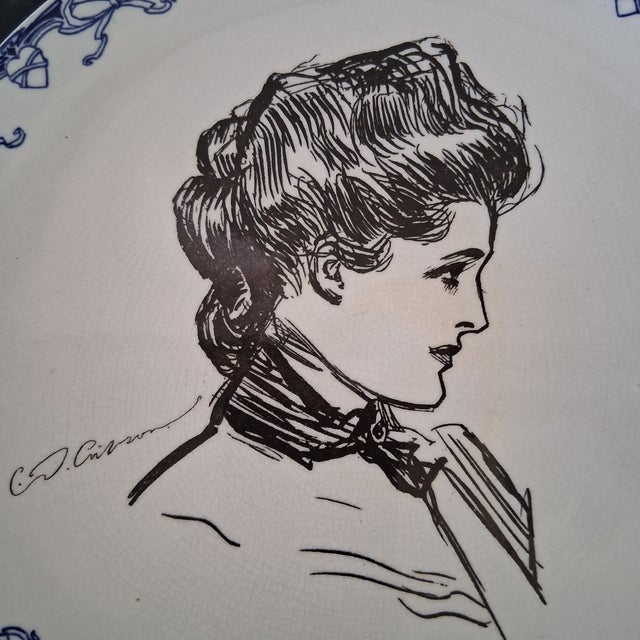 Royal Doulton Royal Doulton Gibson Girl Plate C. 1899 Free Shipping! For Sale - Image 4 of 4