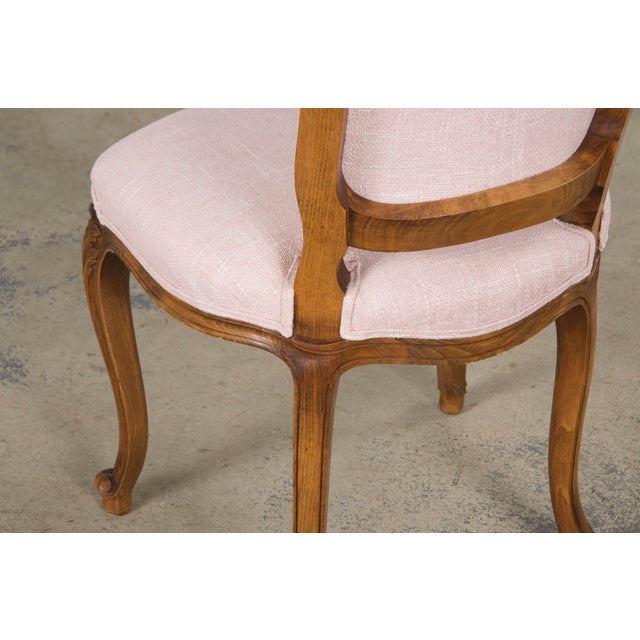 French Louis XV Style Maple Dining Chairs in Blush Pink - Set of 8 For Sale - Image 12 of 12