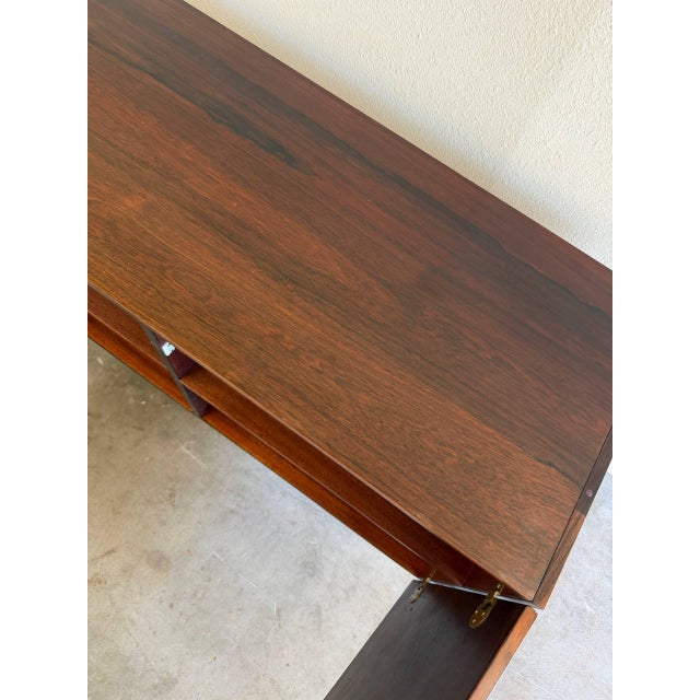 Mid Century Danish Rosewood Sideboard – Vintage Scandinavian Storage Cabinet on Tapered Legs For Sale - Image 10 of 10