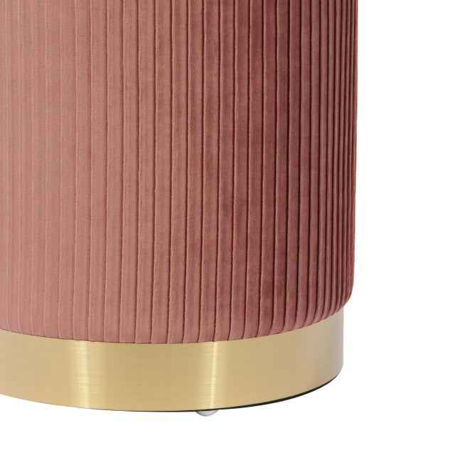 2020s Zoe Blush Velvet Storage Ottoman For Sale - Image 5 of 8