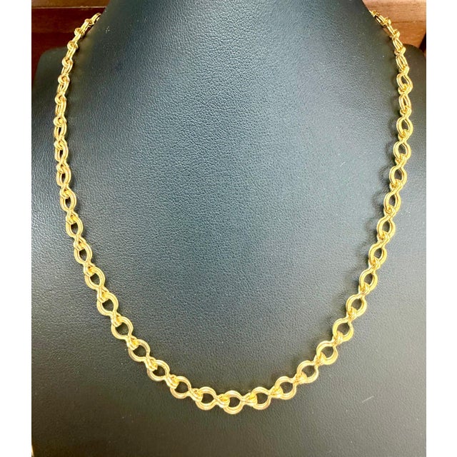 24 Karat Pure Gold Hand Made Yellow Gold Link Chain Necklace, 22.3 Gm, 16 Inch For Sale - Image 4 of 8