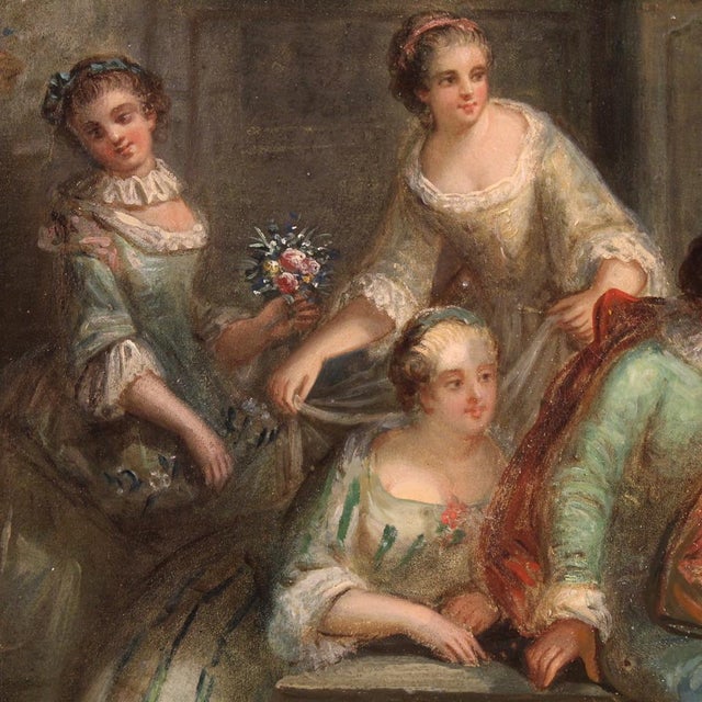 Rococo Gallant Party, 1750, Oil on Canvas, Framed For Sale - Image 9 of 15