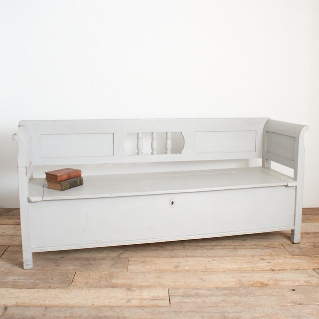 Antique Hungarian Settle with Storage, 1950s For Sale - Image 11 of 11