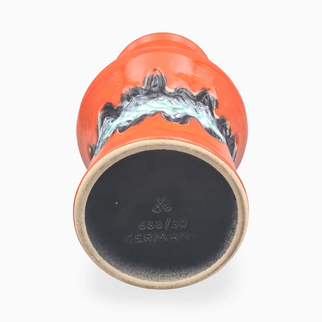Large Orange Fat Lava Ceramic Model 688/30 Vase from Dümler & Breiden, West Germany, 1970s For Sale - Image 15 of 18