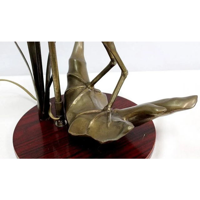 Metal Great Brass Heron Table Lamp, 1970s For Sale - Image 7 of 18