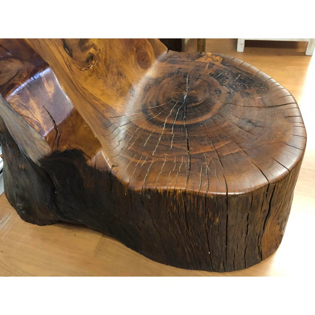 Monumental Hand-Carved Solid Tree Trunk Organic Modern Sculptural Chair For Sale - Image 10 of 11