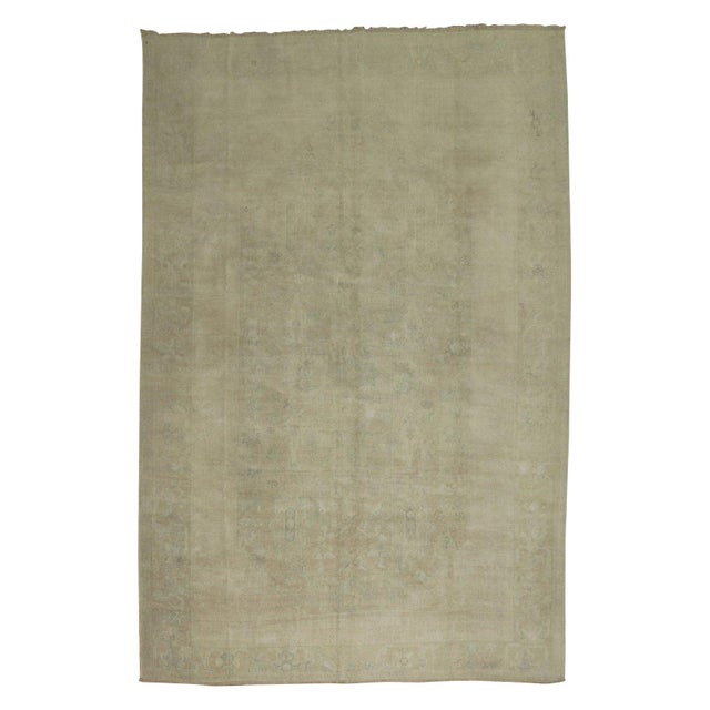 Neutral Vintage Turkish Oushak Rug - 6'3" x 8'9" For Sale - Image 15 of 18