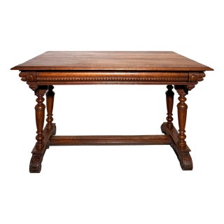 Draw-Leaf Dining Table in Oak For Sale