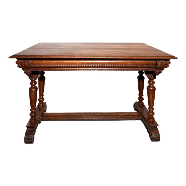 Draw-Leaf Dining Table in Oak For Sale