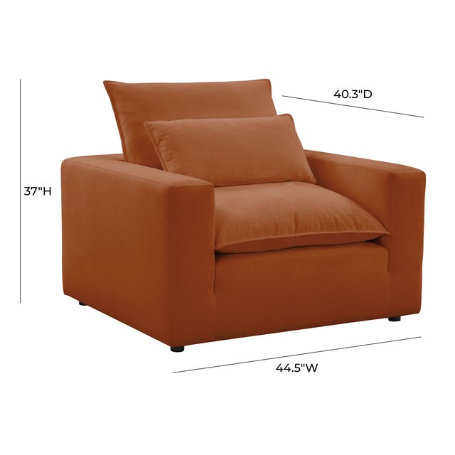 2020s Cali Rust Performance Fabric Arm Chair For Sale - Image 5 of 7