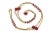 This fabulous long vintage Chanel sautoir necklace has red gripoix glass beads, faux pearls interspersed along the gold...