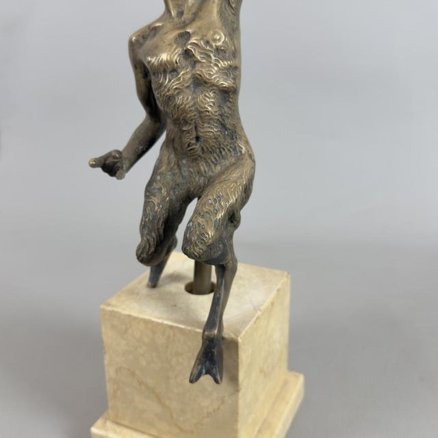 Bronze Sculpture of Satyr on Marble Base, 19th Century For Sale - Image 12 of 17