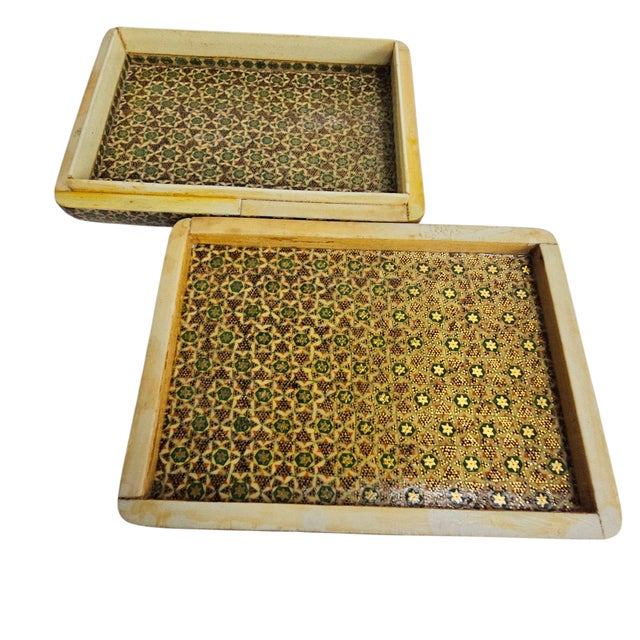 Khatam Marquetry Jewelry Box Fine Micro Mosaic Inlay Handcrafted 5.5" For Sale - Image 10 of 11