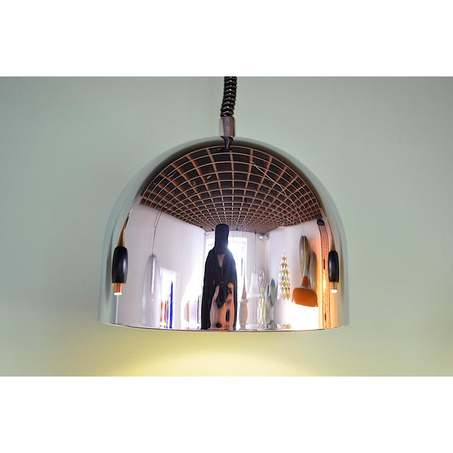 Bell-shaped pendant lights by Staff Leuchten, Germany. Minimalist bell shape with a chrome-plated finish. Model No. 510050...