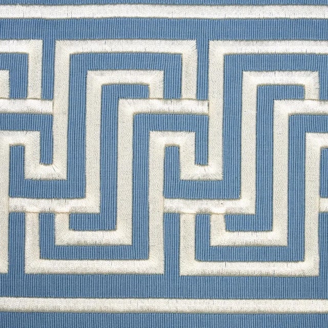 Contemporary Sample - Schumacher Labyrinth Tape in Sky For Sale - Image 3 of 4