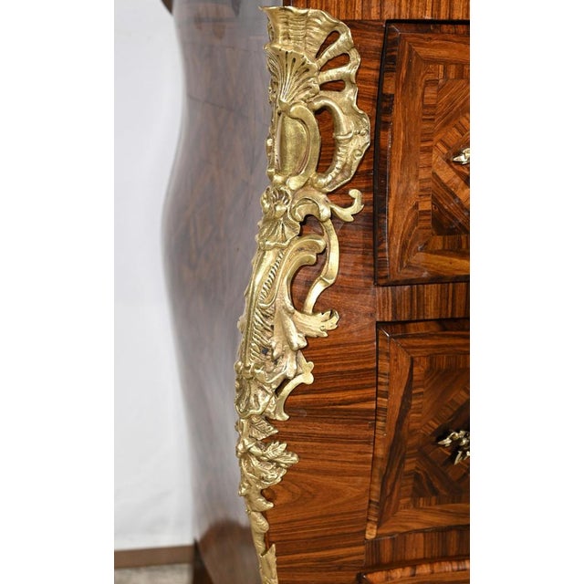 Early 20th Century Louis XIV-Louis XV Transition Style Marquetry Chest of Drawers For Sale - Image 12 of 18