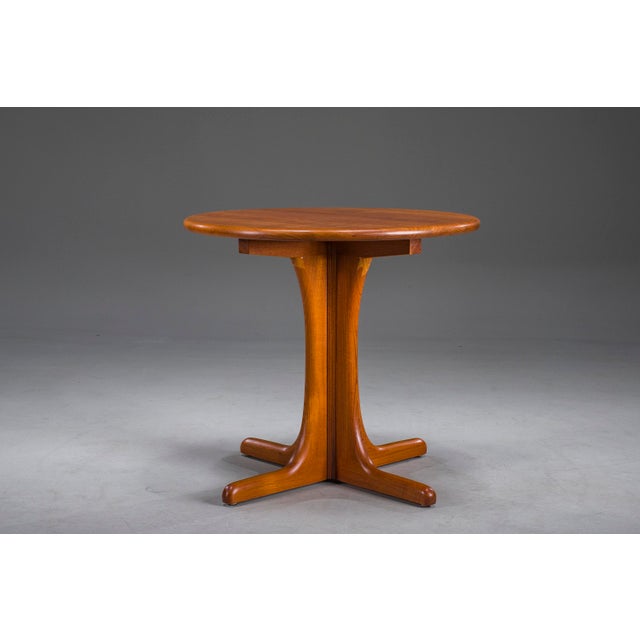 Brown Vintage Scandinavian Danish Teak Round Side Table by Axelsen, 2003 For Sale - Image 8 of 9