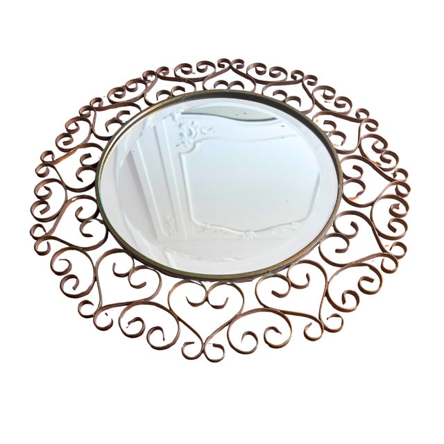 Mid-Century Modern Mid-Century French Riviera Wrought Iron Mirror from Chaty Vallauris, France, 1960s For Sale - Image 3 of 6