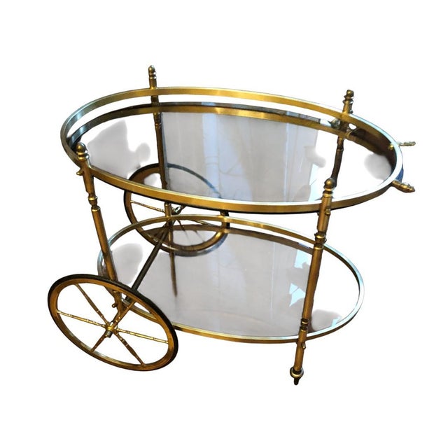 Neoclassical Brass Serving Trolley, 1960s For Sale - Image 11 of 11