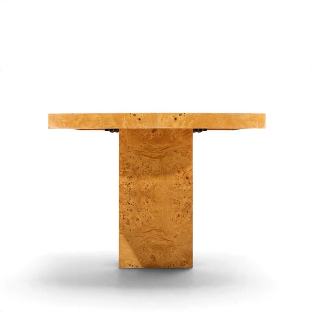 Mid 20th Century Milo Baughman for Thayer Coggin Mid Century Burlwood Expanding Dining Table With 2 Leaves For Sale - Image 5 of 13
