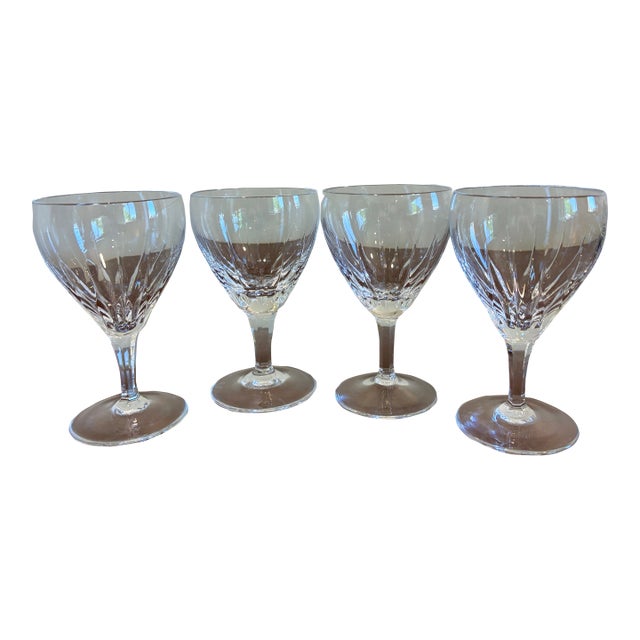 Vintage Josair Crystal Wine Glasses - Set of 4 For Sale