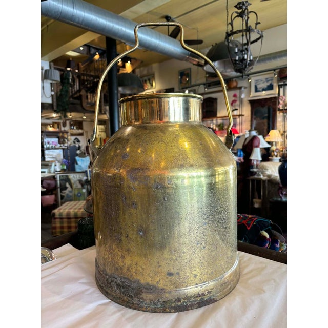 English Large Antique Brass Jug For Sale - Image 3 of 8