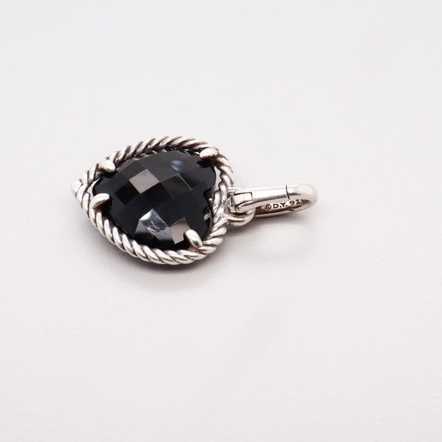 Silver David Yurman Sterling Silver & Onyx Figural Heart Pendant / Pendant Enhancer For Sale - Image 8 of 12