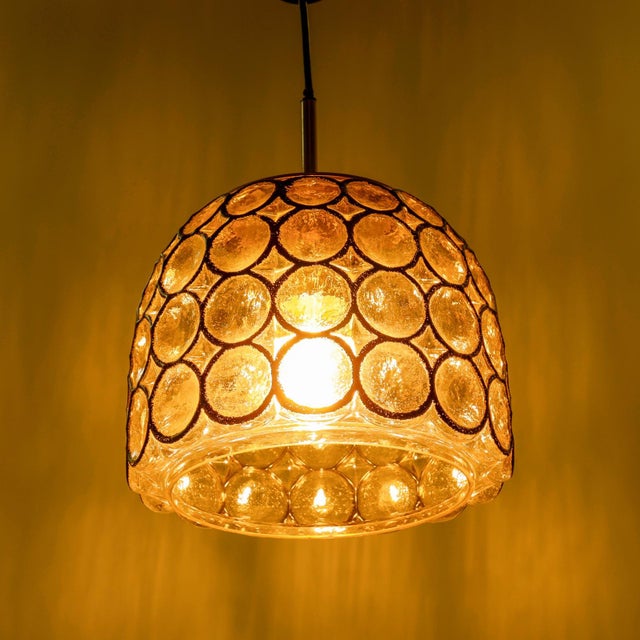 Large Glass and Iron Rings Pendant from Glassworks Limburg, Germany, 1960s For Sale - Image 4 of 12