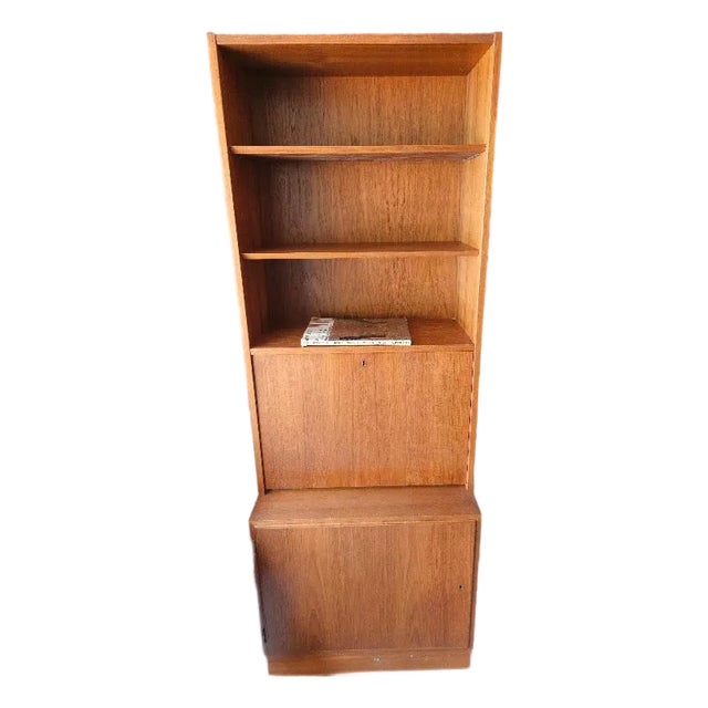 Poul Hundevad Danish Teak Secretary Desk and Bookcase For Sale