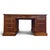 Twin Pedestal Desk with Burgundy Leather Top For Sale - Image 5 of 9