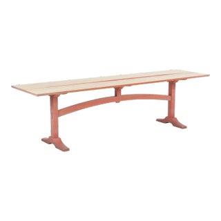 California Craft Nine Foot Hand Crafted Free-Edge Trestle Table For Sale