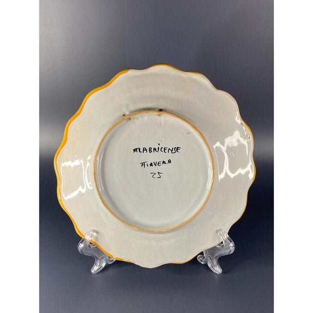 Traditional Hand-Painted Ceramic Plate with Floral Motifs from Talavera de la Reina, Late 19th Century, Set of 2 For Sale - Image 3 of 12