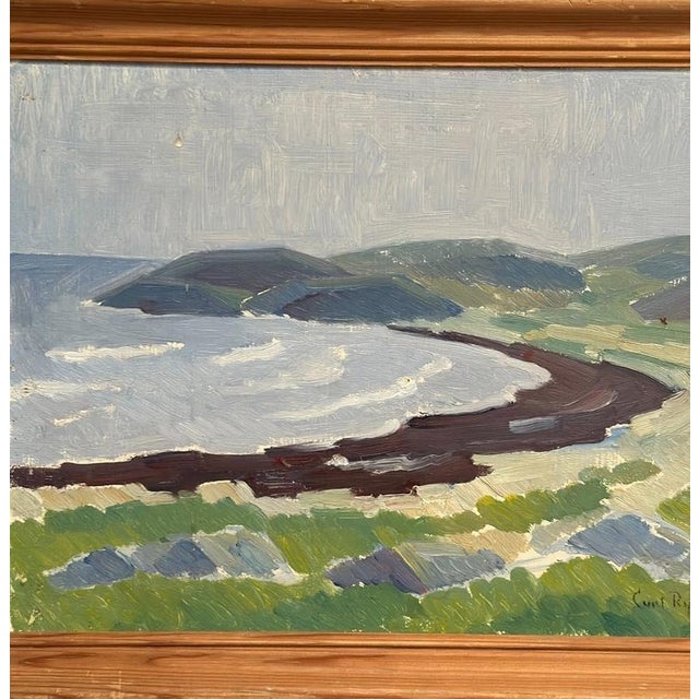 Curt Rydell, Coastal Landscape, 1950s, Oil Painting on Panel, Framed For Sale - Image 4 of 18