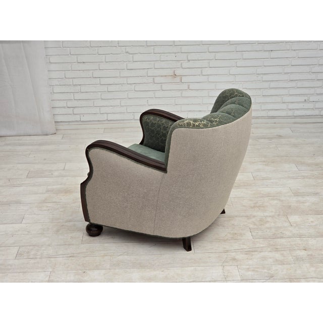 Danish Relax Chair in Furniture Wool and Oak Wood, 1960s For Sale - Image 14 of 18