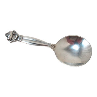 Antique Early 20th Century Georg Jensen Denmark Sterling Silver Tea Caddy Spoon For Sale