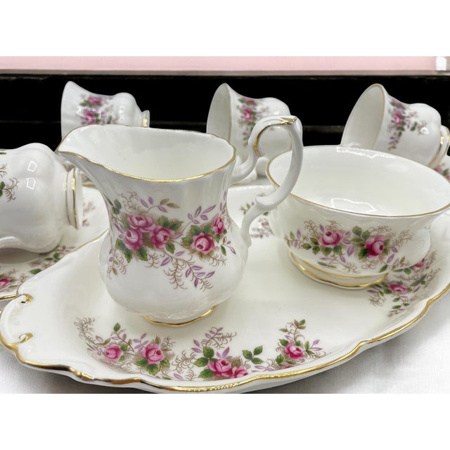 Gold Lavender Rose Tea Service for Six People from Royal Albert, 1970s, Set of 15 For Sale - Image 8 of 16