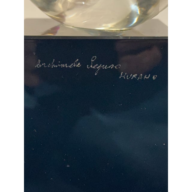 Signed Murano Master, Archimede Seguso Abstract Glass Sculpture on Black Base. For Sale - Image 10 of 13