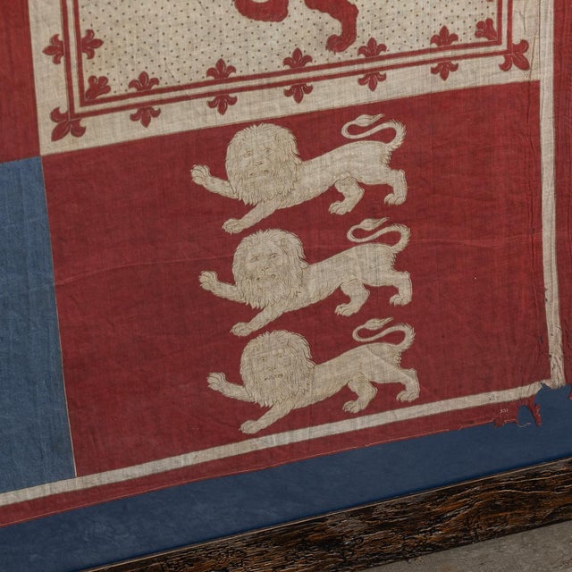 1900 - 1909 Antique Victorian Framed Royal Standard Flag, 1900s For Sale - Image 5 of 12