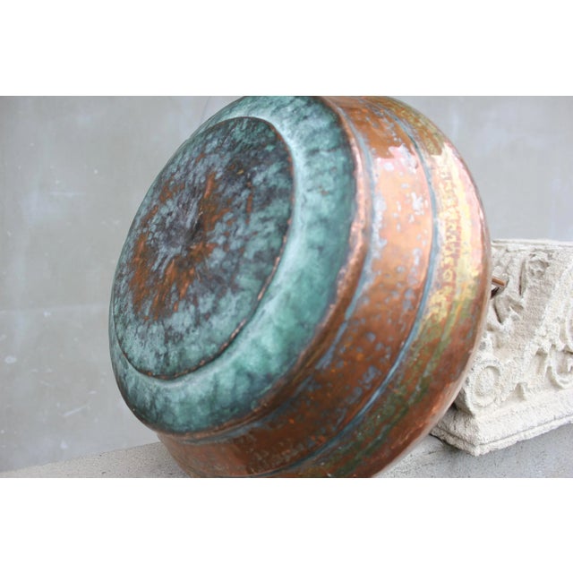 Large Vintage Copper Cauldron, 1920s For Sale - Image 6 of 10