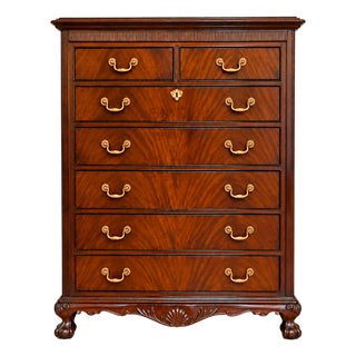 Vintage Drexel Chippendale-Style Seven-Drawer Tall Chest For Sale