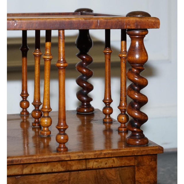 Antique Victorian Burr Walnut Magazine Rack, 1860 For Sale - Image 5 of 18