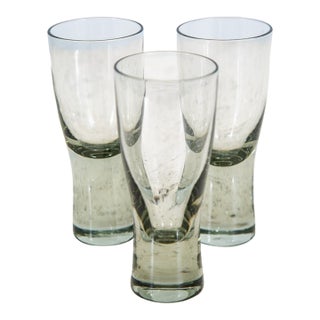 1960s Mid Century Modern Glass Shot Glasses Per Lutkin Holmegaard Smoked Glasses - Set of 3 For Sale