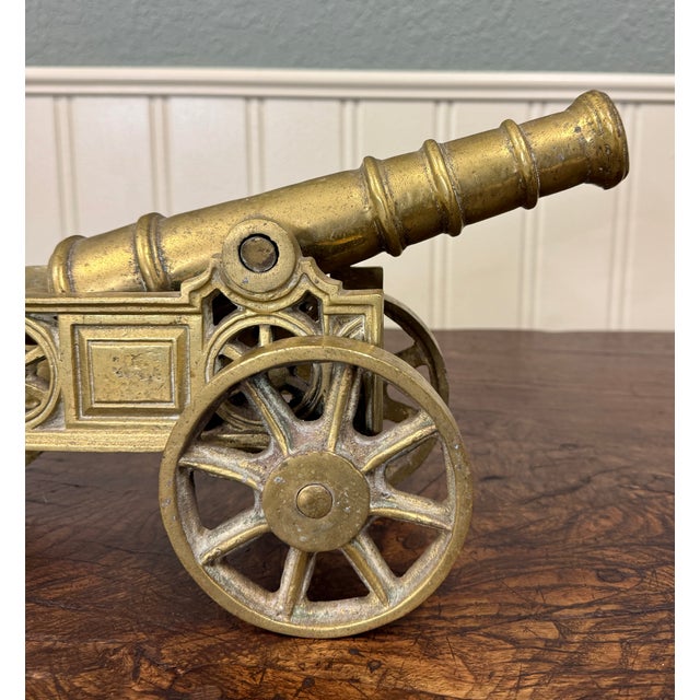 Vintage English Brass Minature Model Cannon & Carriage For Sale In Dallas - Image 6 of 18