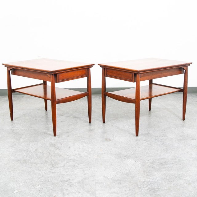 Hekman single drawer nightstands / end tables, A classic American mid century modern design. Comes in solid walnut and...