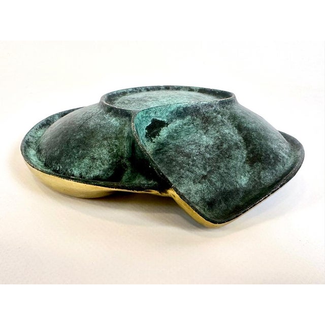 Forest Green Vintage Austrian Brass Ashtray by Franz Hagenauer, 1950s For Sale - Image 8 of 11