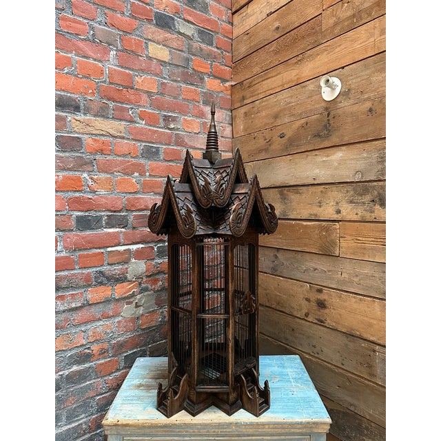 Handcrafted Teak Cage, 1970s For Sale - Image 6 of 15